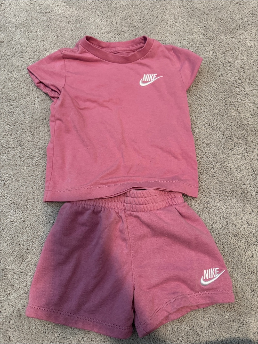 Nike Girls Dusty Rose Short Sleeve Top & Shorts Set